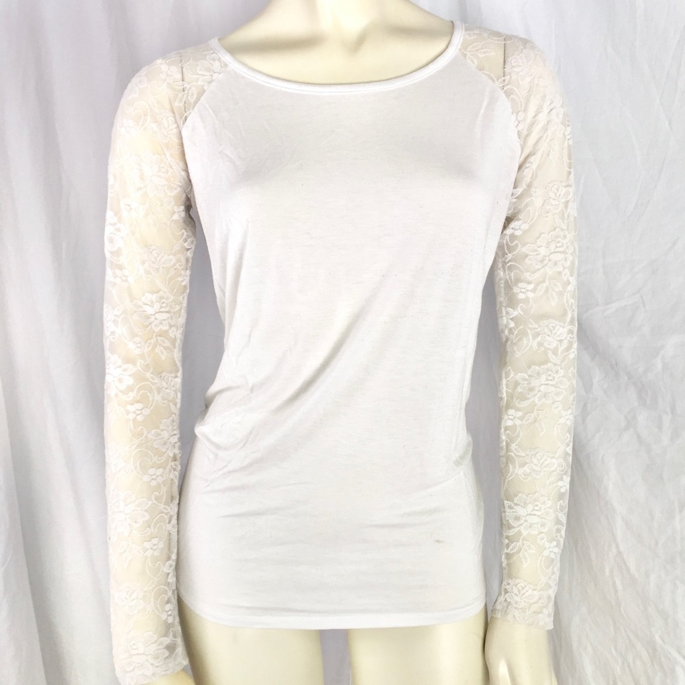 Forever 21 white cream lace sleeve fairy romantic angel Y2K coquette festival S